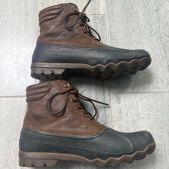 Sperry Waterproof Lined Leather Duck Boots Brown 9.5 main image 5